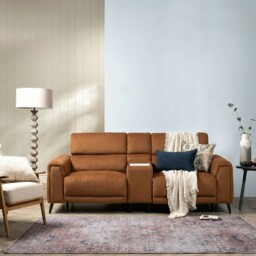 Kerren 2.5 Seater Power Recliner Recliner Sofa, Orange Fabric - Barker & Stonehouse - thumbnail 5