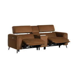 Kerren 2.5 Seater Power Recliner Recliner Sofa, Orange Fabric - Barker & Stonehouse - thumbnail 4