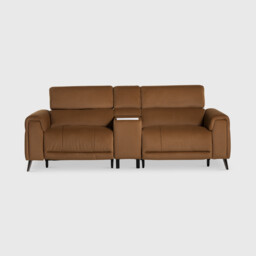 Kerren 2.5 Seater Power Recliner Recliner Sofa, Orange Fabric - Barker & Stonehouse
