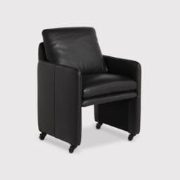 Casca Dining Armchair Ebony L, Brown Leather - Barker & Stonehouse