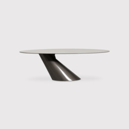 Halcyon Angled Dining Table 240X120X76 Cm, Round, White Ceramic - Barker & Stonehouse - thumbnail 1