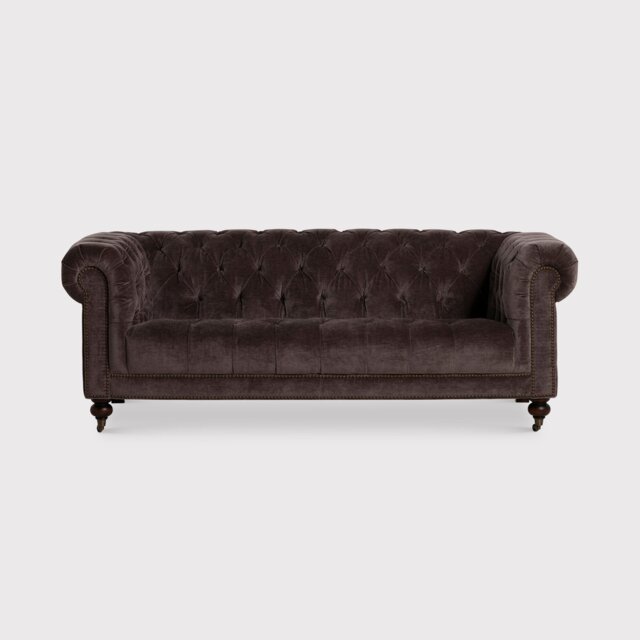 Henley 3 Seater Sofa, Grey Velvet - Barker & Stonehouse