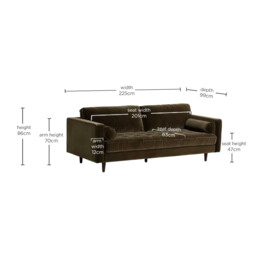 Hemingway 3 Seater Sofa, Green Velvet - Barker & Stonehouse - thumbnail 3