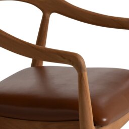 Semeru Armchair with Leather Seat, Wood - Barker & Stonehouse - thumbnail 6