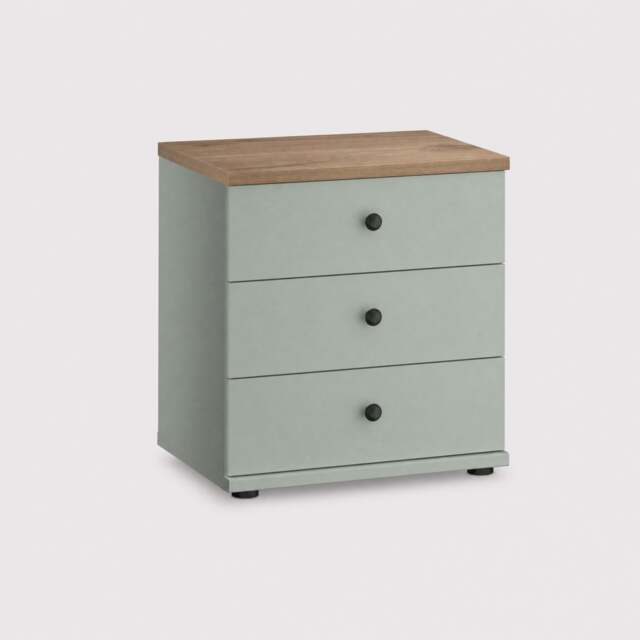 Varese 3 Drawer Bedside Cabinet, Green - Barker & Stonehouse - image 1