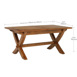 New Frontier X Leg Extending Dining Table, Mango Wood - Barker & Stonehouse - thumbnail 6