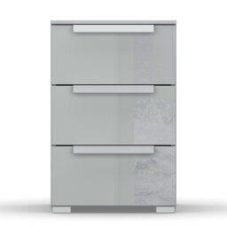 Frans 3 Drawer Bedside Table, Grey Wood - Barker & Stonehouse - thumbnail 3