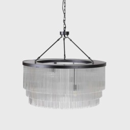 Tiered Glass Tube Chandelier, Black - Barker & Stonehouse