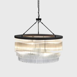 TIERED GLASS TUBE CHANDELIER, Black - Barker & Stonehouse - thumbnail 2