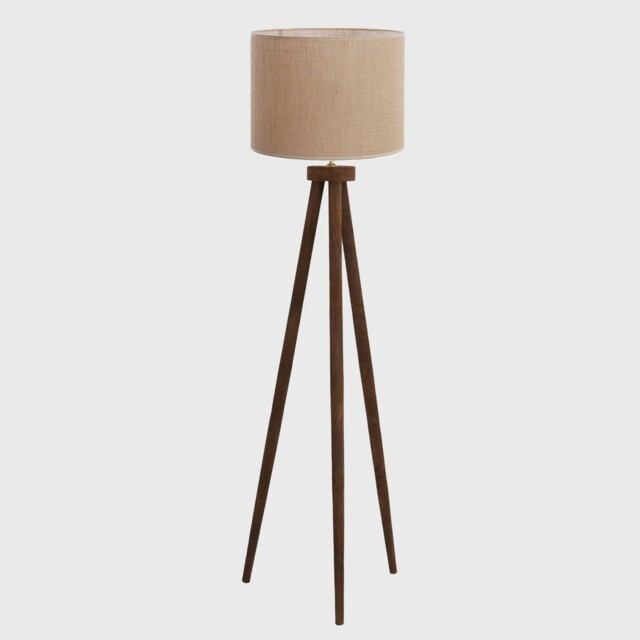 Matt Wood Tripod Floor Lamp - Barker & Stonehouse