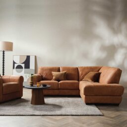 Houston Medium Corner Rhf Chaise Corner Sofa, Brown Leather - Barker & Stonehouse - thumbnail 2