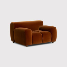 Lavinia 1 Seater Sofa, Orange Velvet - Barker & Stonehouse