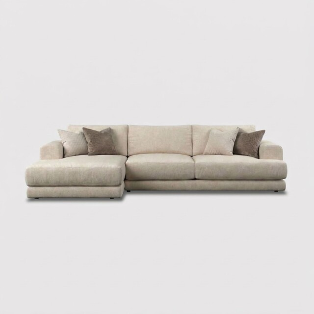 Lomax Large Chaise Modular Sofa Lhf, Neutral Fabric - Barker & Stonehouse - image 1