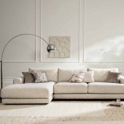 Lomax Large Chaise Modular Sofa Lhf, Neutral Fabric - Barker & Stonehouse - thumbnail 2