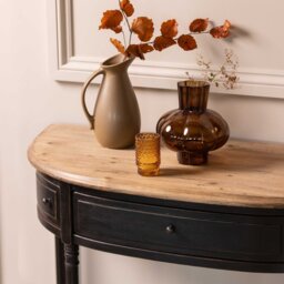 Jin Half Moon Table, Black Wood - Barker & Stonehouse - thumbnail 4