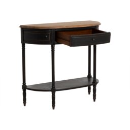 Jin Half Moon Table, Black Wood - Barker & Stonehouse - thumbnail 3
