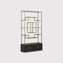 Cantha 2 Drawer Display Cabinet, Brown Oak - Barker & Stonehouse - thumbnail 1