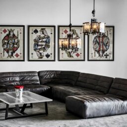 Timothy Oulton Shabby Sectional 2 Seater Modular Sofa, Black Leather - Barker & Stonehouse - thumbnail 2