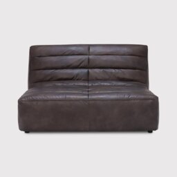 Timothy Oulton Shabby Sectional 2 Seater Modular Sofa, Black Leather - Barker & Stonehouse