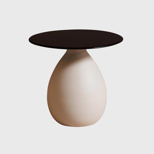 Beige & Black Round Side Table, Round, Neutral Metal - Barker & Stonehouse - image 1