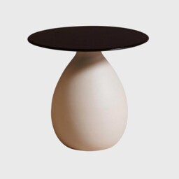 Beige & Black Round Side Table, Round, Neutral Metal - Barker & Stonehouse - thumbnail 2
