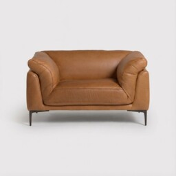 Epping 1.5 Seater 140x99x80cm Armchair, Brown Leather - Barker & Stonehouse - thumbnail 3