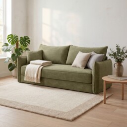 Epsom Sofa Bed Bed With 2 Throw Pillows, Green Fabric - Barker & Stonehouse - thumbnail 4