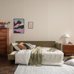 Epsom Sofa Bed Bed With 2 Throw Pillows, Green Fabric - Barker & Stonehouse - thumbnail 3