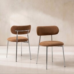 Tansley Dining Chair, Brown Fabric - Barker & Stonehouse