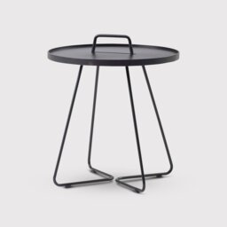 Cane Line On The Move Large Side Table, Round, Black Metal - Barker & Stonehouse - thumbnail 1
