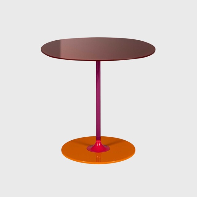 Kartell Thierry Side Table 45X45X45 Burgundy, Round, Red Glass - Barker & Stonehouse - image 1