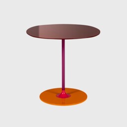 Kartell Thierry Side Table 45x45x45 Burgundy, Round, Red Glass - Barker & Stonehouse