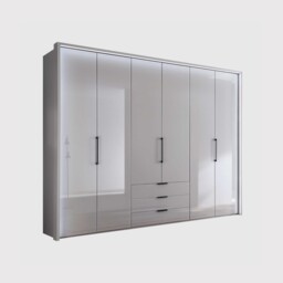 Templin 2000 6 Glss Door Combi Wardrobe, Grey - Barker & Stonehouse
