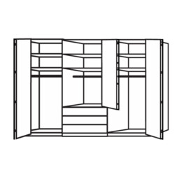 Templin 2000 6 Glss Door Combi Wardrobe, Grey - Barker & Stonehouse - thumbnail 3