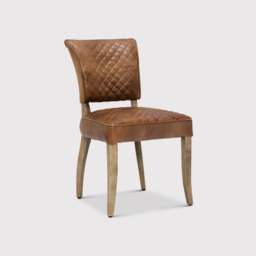 Timothy Oulton Mimi Quilted Dining Chair, Brown Leather - Barker & Stonehouse - thumbnail 2
