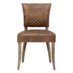 Timothy Oulton Mimi Quilted Dining Chair, Brown Leather - Barker & Stonehouse - thumbnail 4