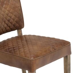 Timothy Oulton Mimi Quilted Dining Chair, Brown Leather - Barker & Stonehouse - thumbnail 6