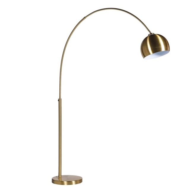 Brass Curve Floor Lamp, Gold Metal - Barker & Stonehouse