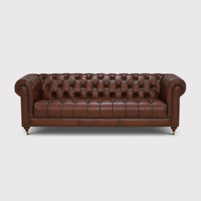Ullswater 4 Seater Leather Chesterfield Sofa, Brown - Barker & Stonehouse - image 1