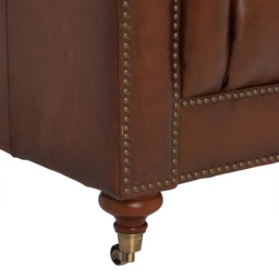 Ullswater 4 Seater Leather Chesterfield Sofa, Brown - Barker & Stonehouse - thumbnail 6