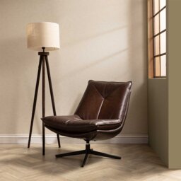 Cormac Swivel Armchair, Brown Leather - Barker & Stonehouse - thumbnail 2