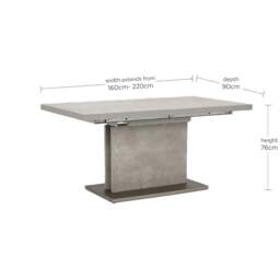 Halmstad Extending Dining Table 160cm, Grey Concrete Effect - Barker & Stonehouse - thumbnail 4