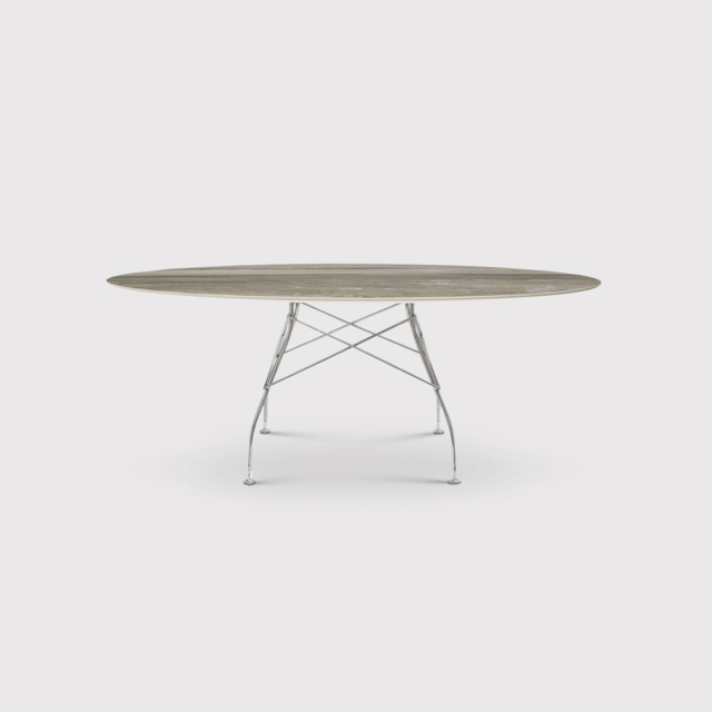 Kartell Glossy 118cm Round Dining Table, Round, Grey Stone - Barker & Stonehouse - image 1