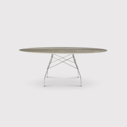 Kartell Glossy 118cm Round Dining Table, Round, Grey Stone - Barker & Stonehouse - thumbnail 1