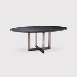 Eichholtz Melchior Dining Table Oval, Round, Black Oak - Barker & Stonehouse - thumbnail 1
