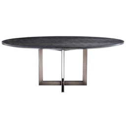 Eichholtz Melchior Dining Table Oval, Round, Black Oak - Barker & Stonehouse - thumbnail 2