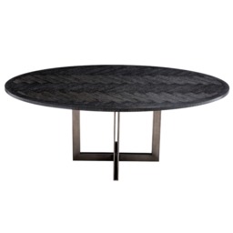 Eichholtz Melchior Dining Table Oval, Round, Black Oak - Barker & Stonehouse - thumbnail 4