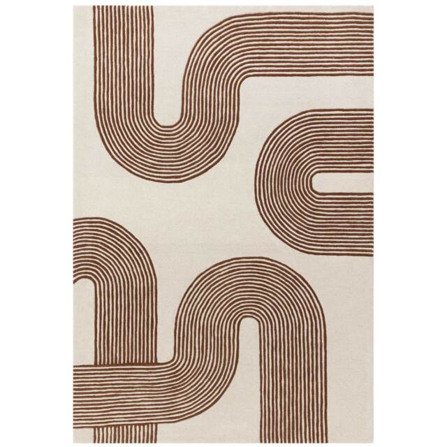Arch 120X170cm Rug Terracotta, Square, Brown Wool - Barker & Stonehouse - image 1