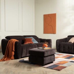 Montgomery 2 Power Seater & Headrest Recliner Sofa, Brown Fabric - Barker & Stonehouse - thumbnail 2