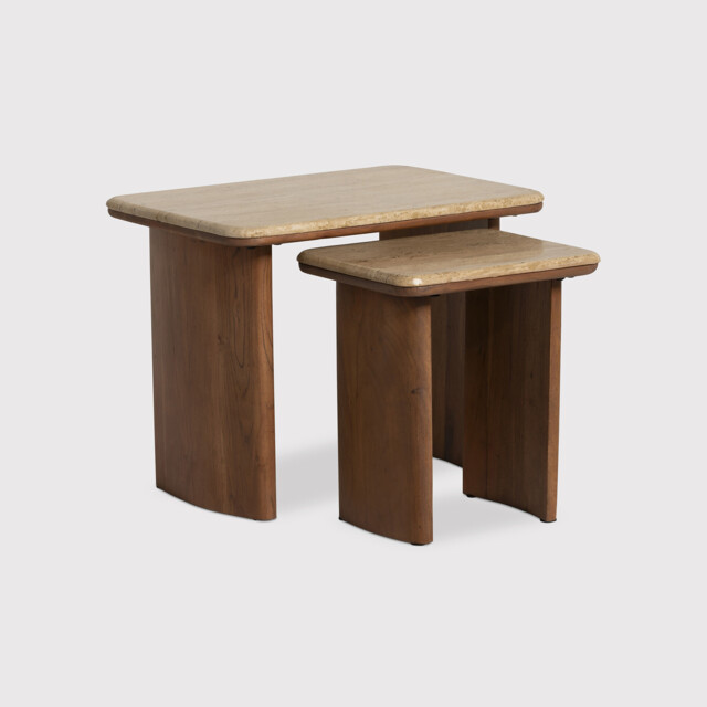 Zerina Set Of 2 Coffee Table 60x40x46, Brown Concrete - Barker & Stonehouse - image 1